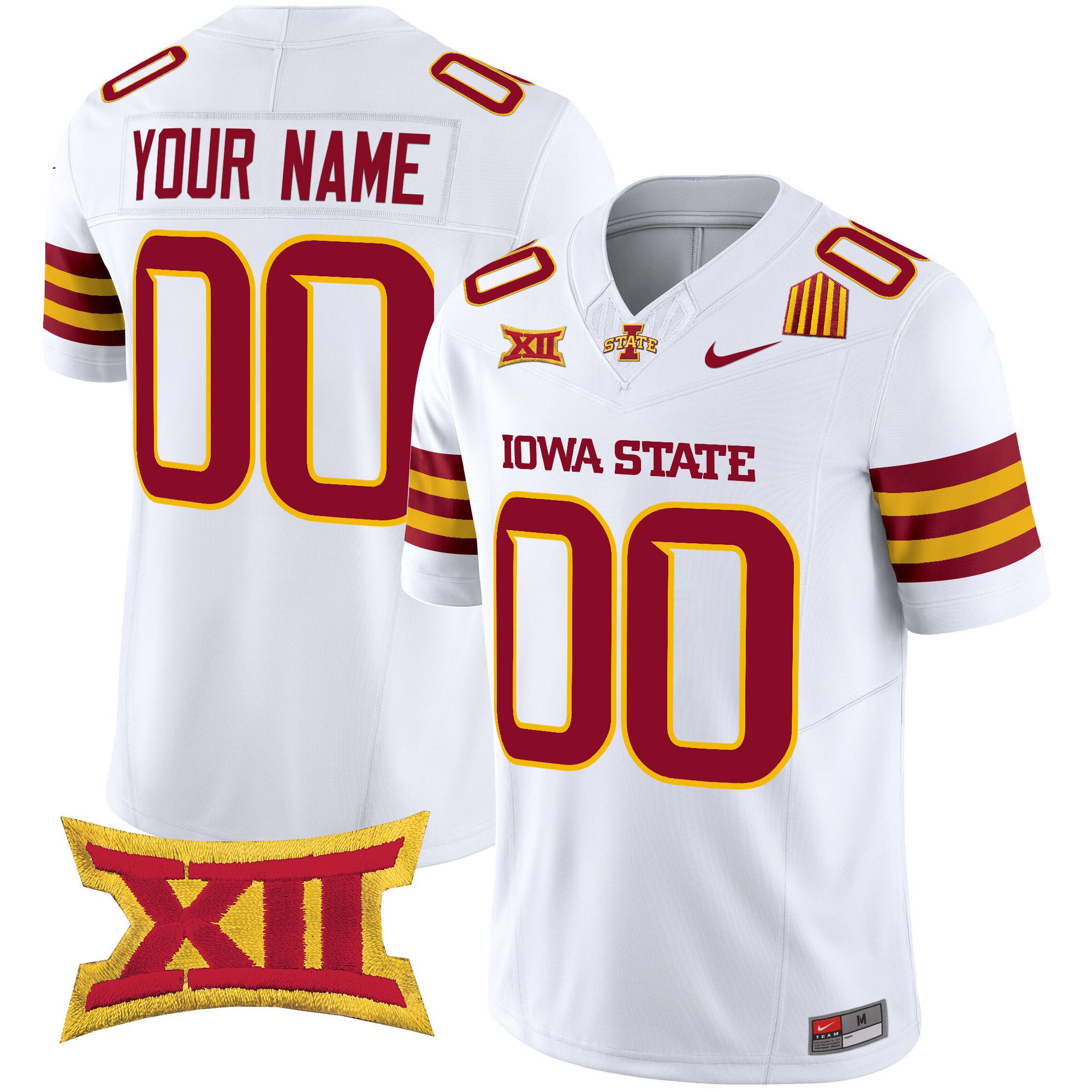 Men Iowa State Cyclones White Nike 2024 Vapor Limited Custom NCAA Jersey->customized ncaa jersey->Custom Jersey
